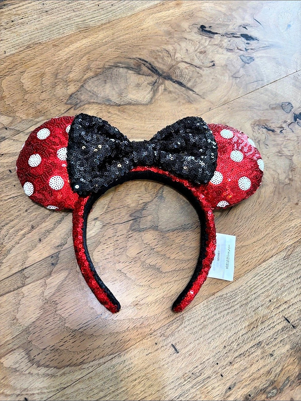 Disney Minnie Mouse sequin ears headband Sequin Polka Dot Ears Headband NWT